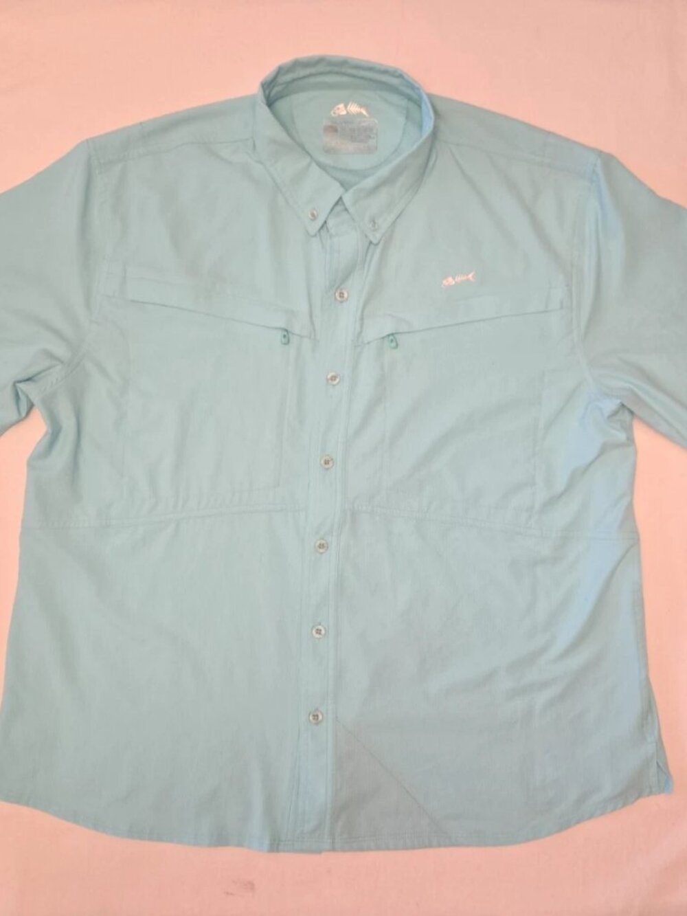 SILVER BAIT Men's Blue Fishing Shirt. Short Sleeve. Sz. XL. * EUC *